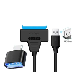 2.0 OTG  with USB 2.0 to SATA adapter, supporting 2.5-inch external hard drives, solid-state drives, hard drive adapter cables