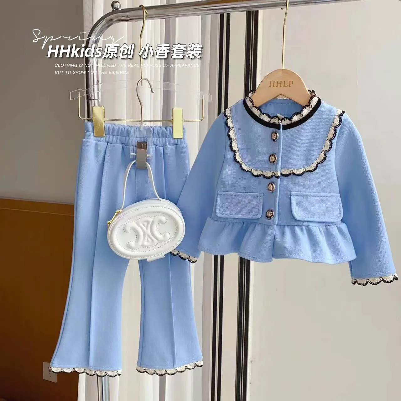 

Clothing For Girls Sets 2024 New Spring And Autumn French Fragrant Style 2 Piece Set for Kids Fashion Children's Clothing