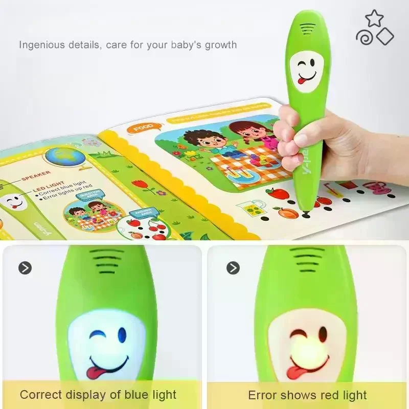 1 セット英語学習スマートポイントタッチトーキングペン学習機音声サウンドブック子供のための教育玩具