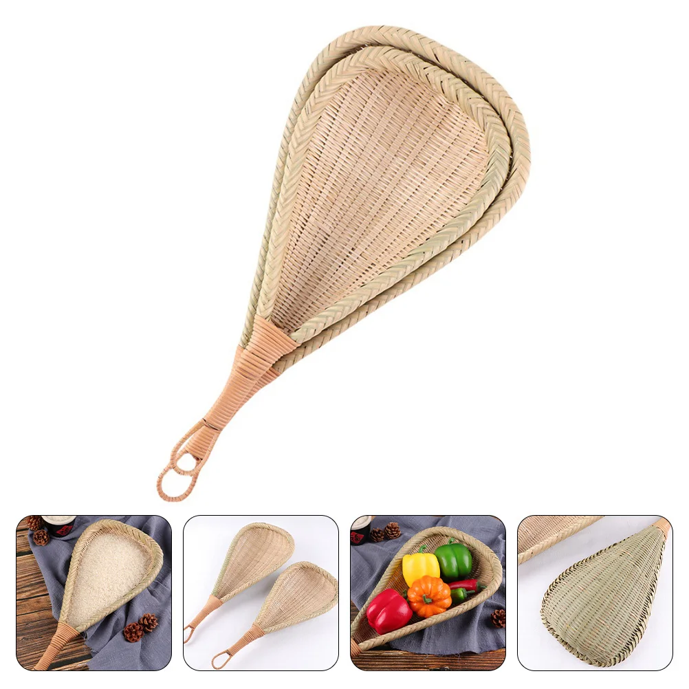 

2 шт., бамбуковая плетеная сливная ложка с длинной ручкой, кухонная ложка, ситечко для рисовой лапши, кухонный инструмент для домашнего ресторана