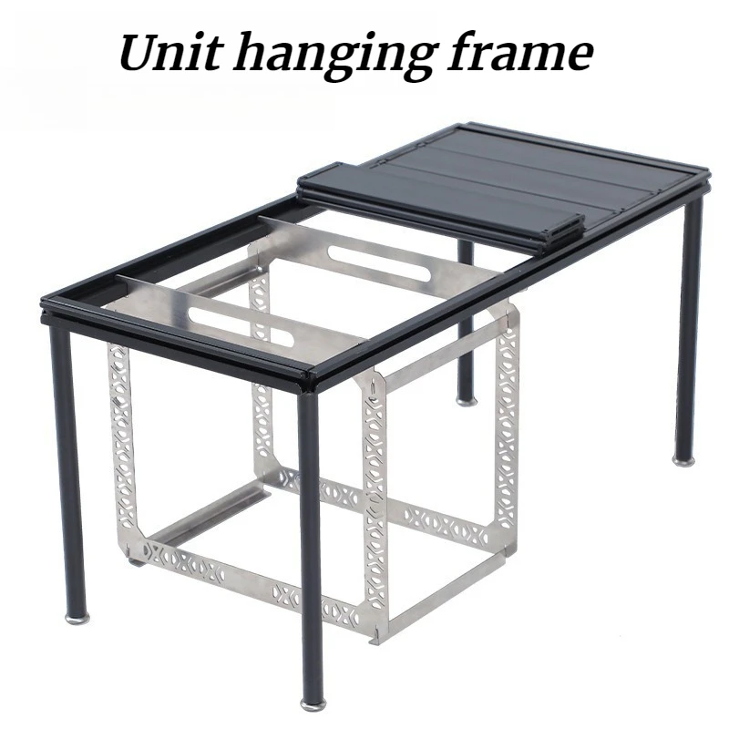 Picnic Desktop Unit Frame Stainless Steel Portable Detachable Splicing Storage Basket Outdoor Camping Hunging Accessories