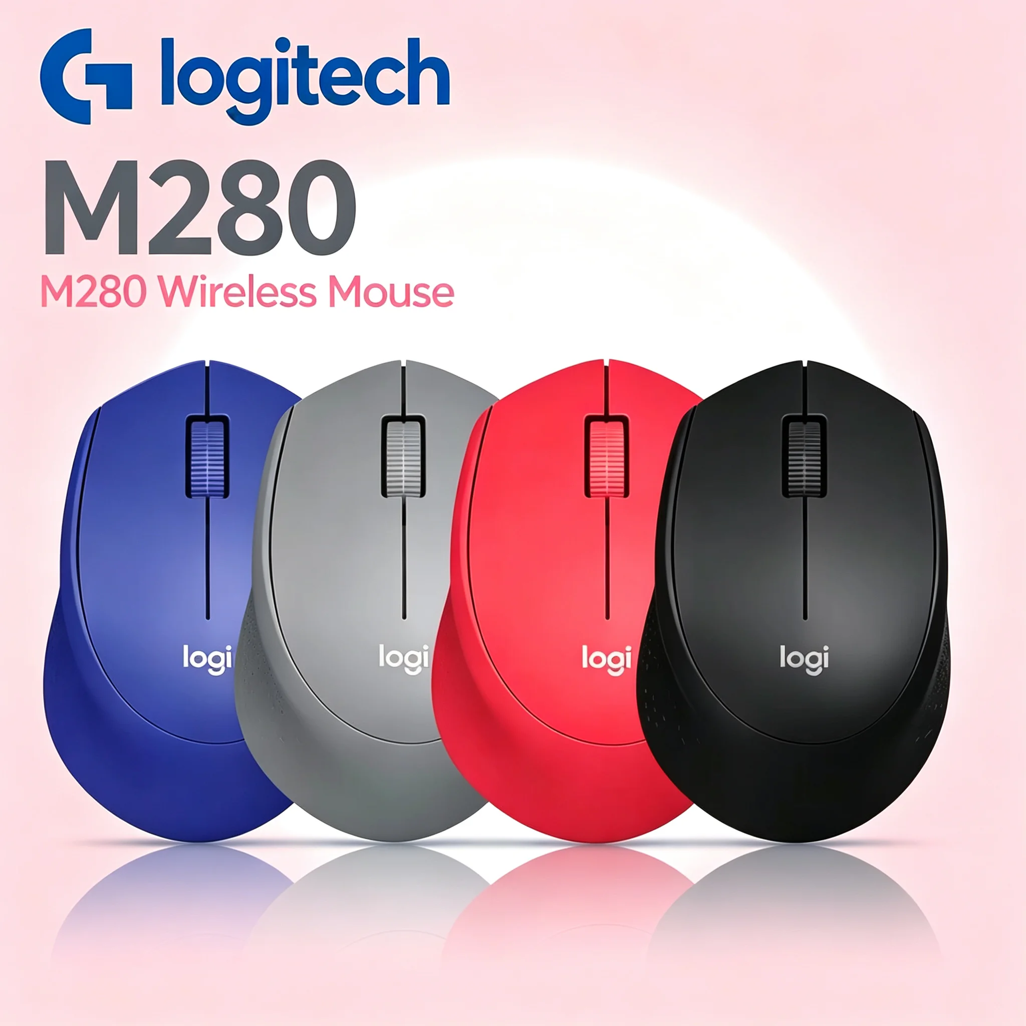Logitech M280 Ergonomic Wireless Mice 1000DPI Optical Sensor Stylish Color Choice For Computer Accessory