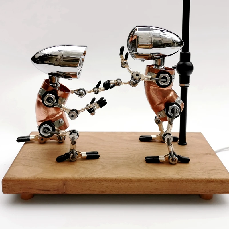 Industrial style metal punk handmade robot desktop decoration sweet confession music art kit