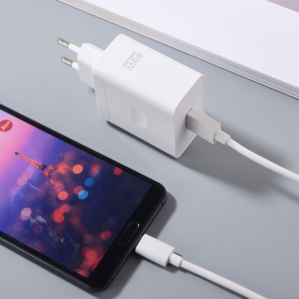 OPPO 80W SuperVOOC Charger EU Fast Charging Power Adapter USB C Cable For OPPO Reno 12 11 10 9 8 Pro Find X2 X3 X5 X6 X7 Pro N3 - náhled 6