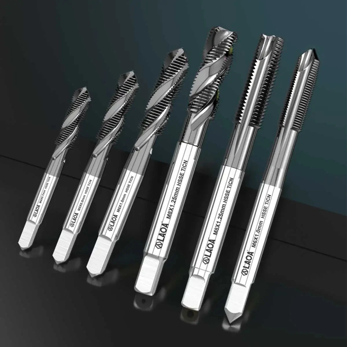 LAOA 1pc Spiral Taps Cobalt titanium-plated Machine Taps Apex Tapping Thread M3 M4 M5 M6 M8 Stainless Steel Special Purpose