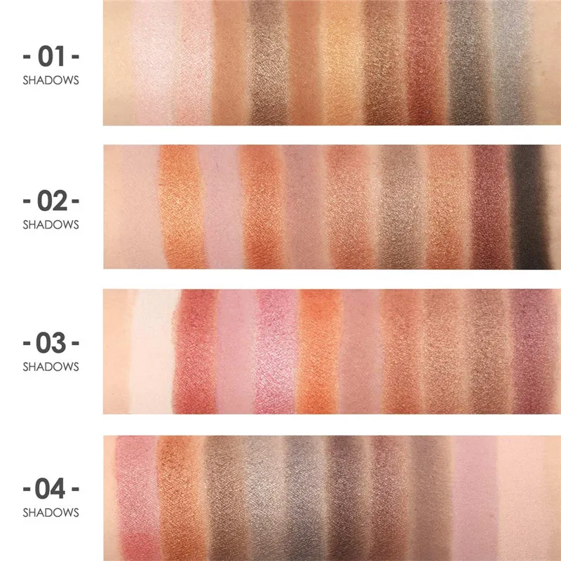 FOCALLURE 10 Colors Pearly Matte Eyeshadow Palettes Earth Color Shadow Eye Pigments Long Lasting Makeup Eyeshadow Tray