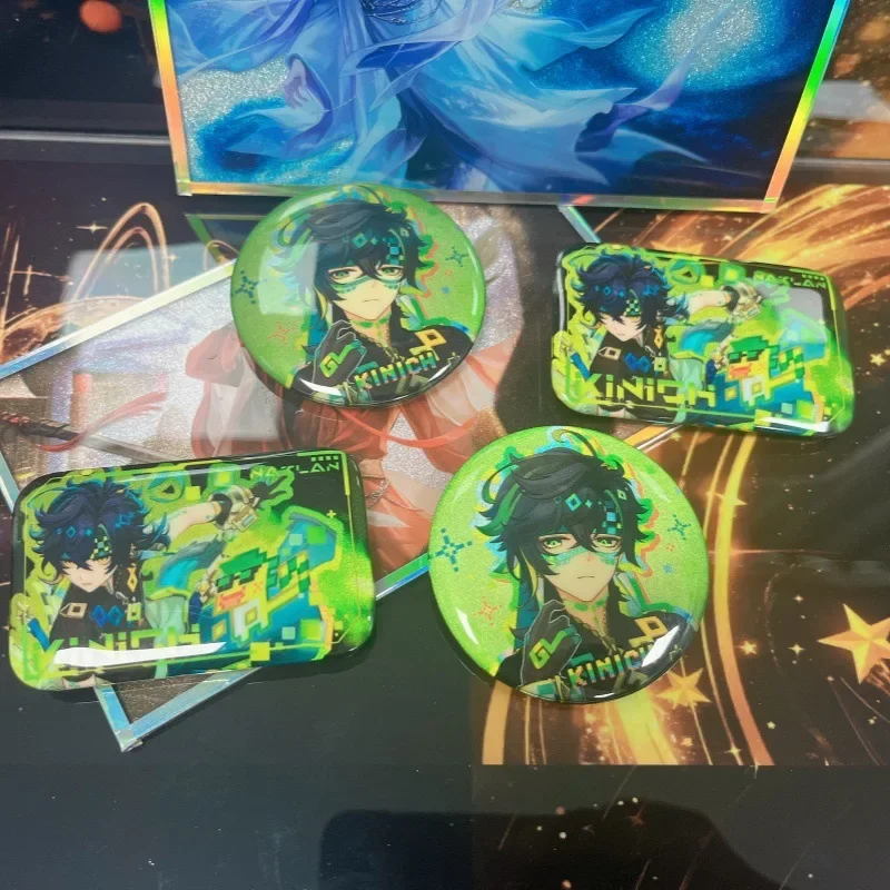 Genshin Impact Kinich 58mm or 70x43mm Pins Cartoon Character Badge Round Rectangle Brooch Fans Collection Gift Bags Accessories