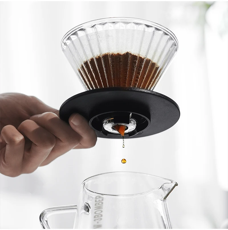 MHW-3BOMBER Glass Coffee Filter Cups and Espresso Filter Paper Set Reusable Cone Pour Over Coffee Dripper Filters Accessorie