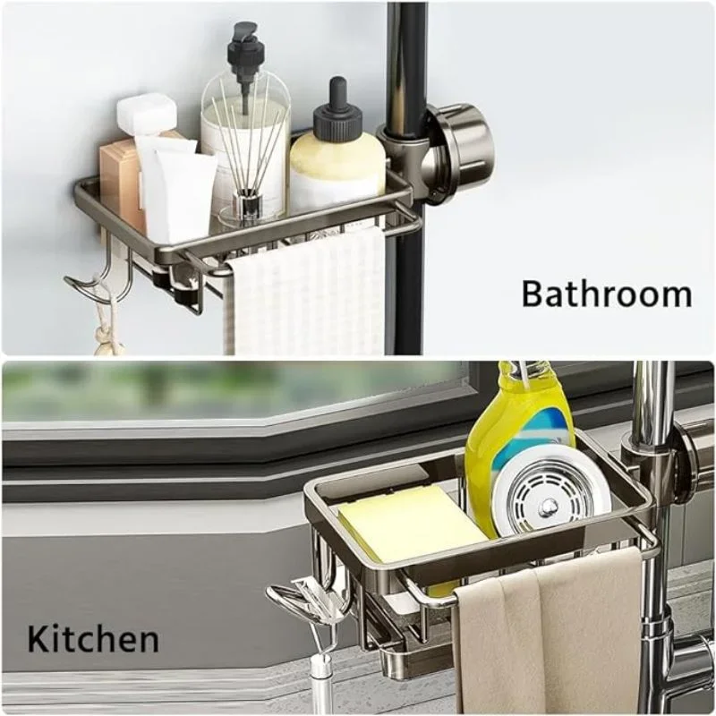 Kitchen Sink Faucet Organizer Kitchen Sink Faucet Sponge Rack With Drain Tray Multifunctional Hanging Basket