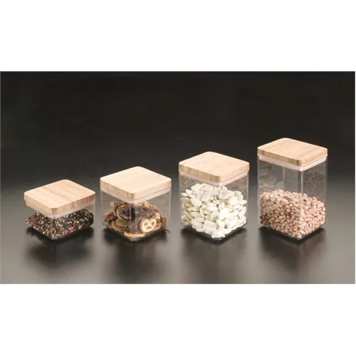 Metaltex With Bamboo Lid Acrylic Storage Container 1,3 L