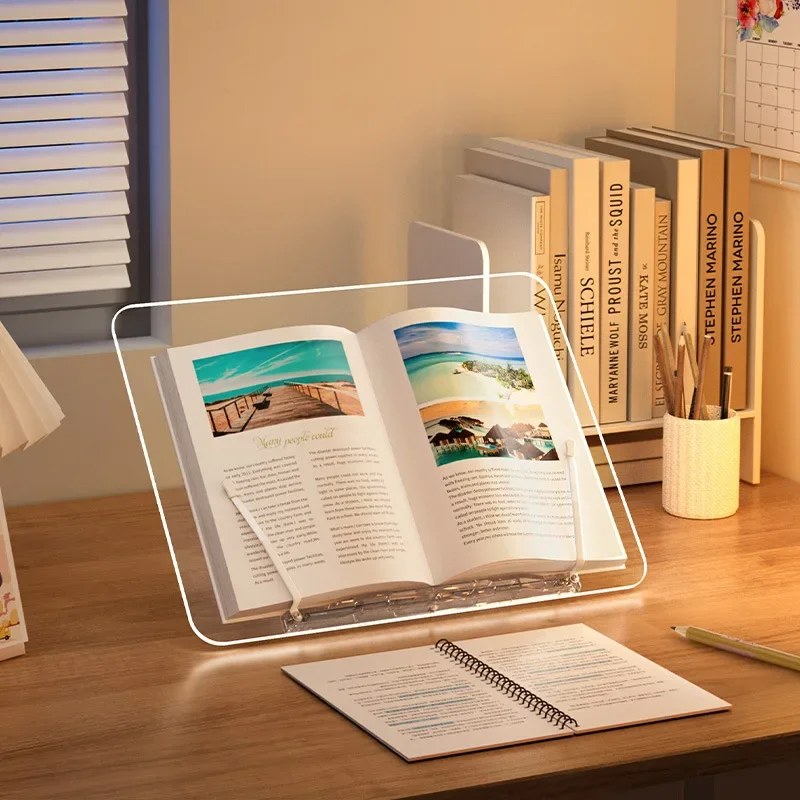 

Acrylic Transparent Reading Stand Holder Adjustable Student Reading Book Stand Portable Laptop Tablet Stand for Office School