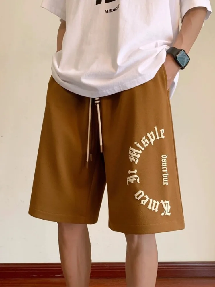 

Мужские летние модные повседневные свободные спортивные брюки American Style Basketball, прямые, тонкие, длиной до колена