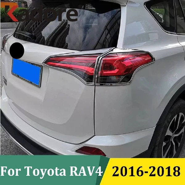 

Для Toyota RAV4 RAV 4 2016 2017 2018, хромированная крышка заднего фонаря, накладка на рамку заднего фонаря, защитная наклейка на автомобиль, аксессуары