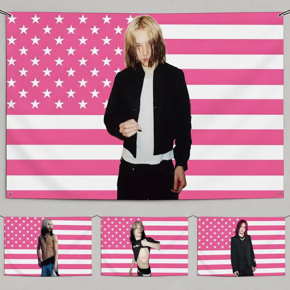 Rapper Nettspend Flags Flags Minimalist Fabric   Outdoor Garden Banner Hanging Sign for Shop Home Decor
