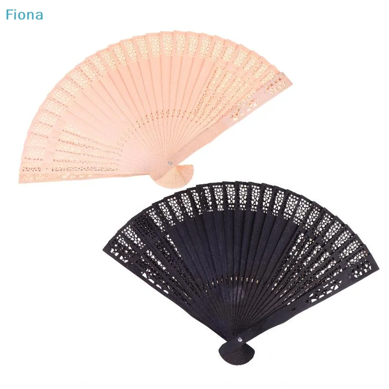⛟Carved Wooden Folding Hand Fan,Hollow-Out Chinese Style Bamboo Fan for Summer,Decor & Gift