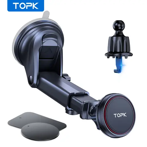 TOPK 범용 자동차 홀더 휴대 전화 홀더 스탠드 자동차 마운트 전화 홀더 자동차 360 학위 자기 자동차 전화 홀더