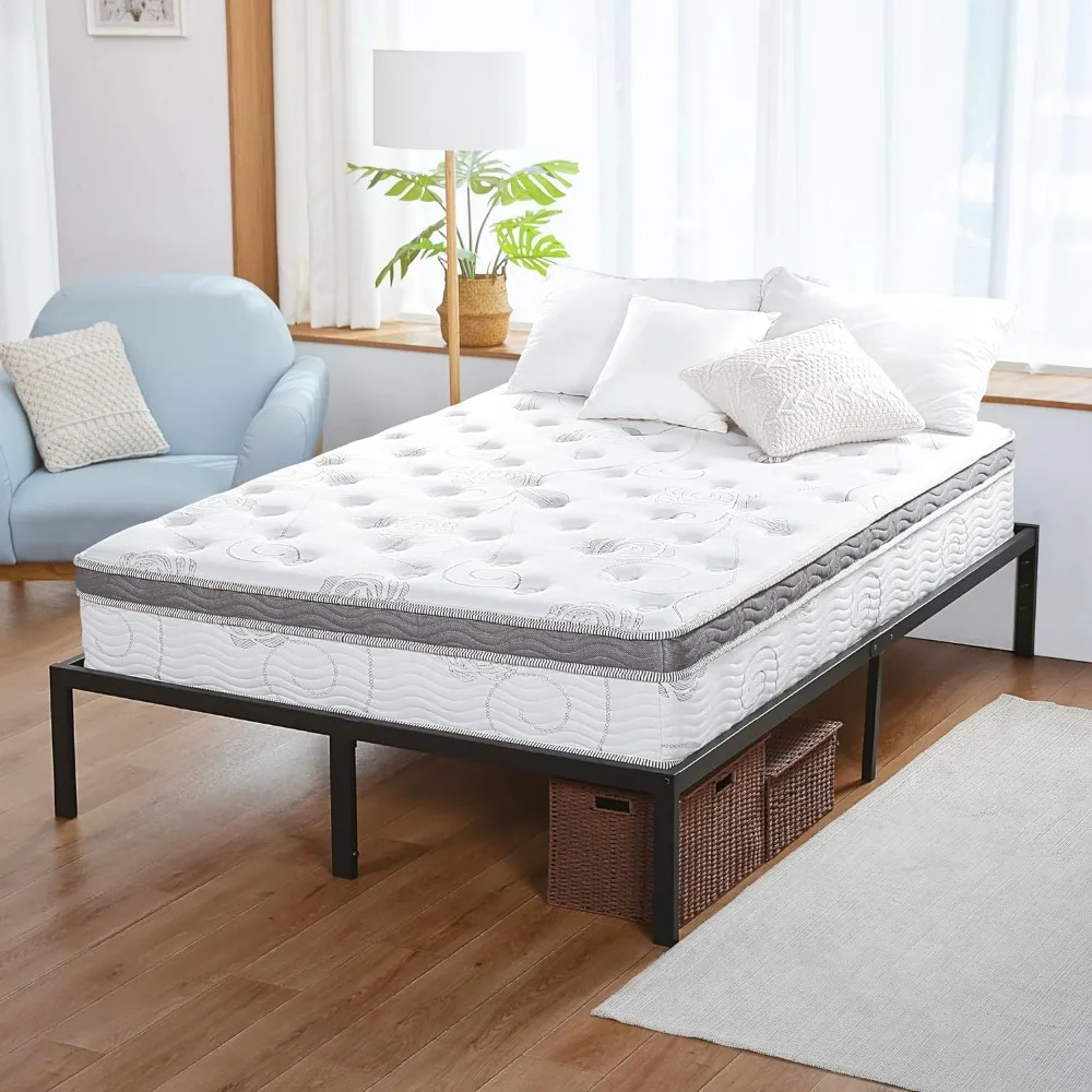 Matelas hybride pour lit queen size 13 pouces, mousse à mémoire de forme infusée au gel, ressort à poche pour instituts de soutien et de pression