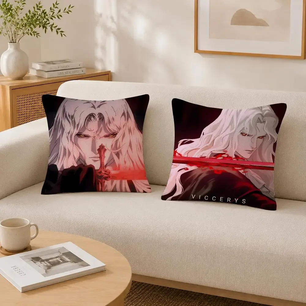 Game Character Castlevania Alucard Cushion Cover Soft Fluffy Short Plush  Pillow Case Home Decor