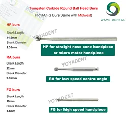 PRIM WAVE Dentale Carburo di Tungsteno Fresa Odontoiatria Fragole Trapano Testa Rotonda Per Bassa/Alta Velocità Dritto/Contra Angolo Manipolo