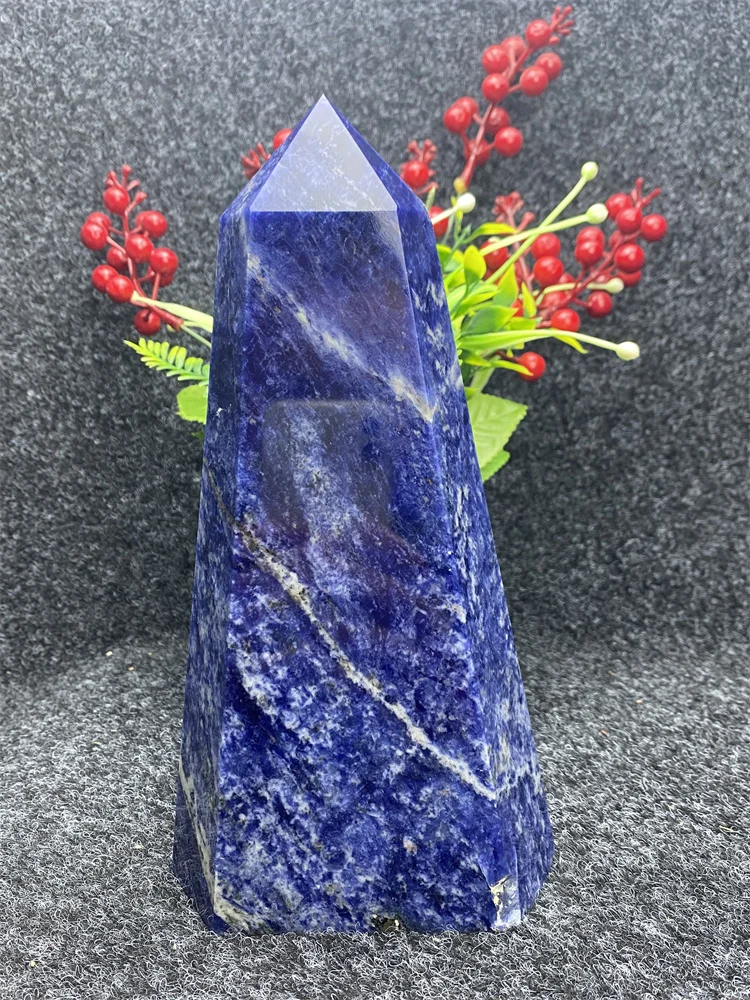 Natural Blue Stone Obelisk Healing Reiki Wand Room Decor Home Decoration Maison Aquarium Witchcraft Craft Gifts