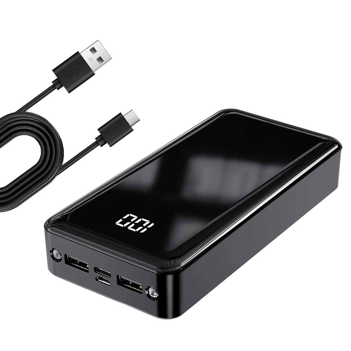 Hganus 24000mAh Tragbare Kleine Powerbank 22,5W Schnellladung Mit LED-Lampe USB Typ-C Externer Akku für iPhone 17 Xiaomi