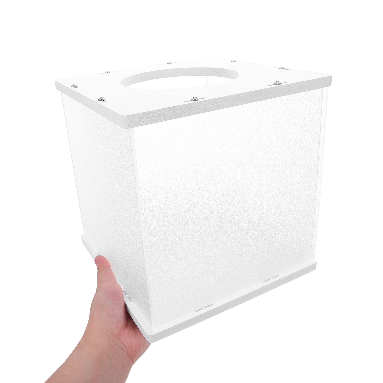 

Clear Raffle Box Frosted Acrylic Square Suggestion Voting Donation Ballot Cash Storage Container Fundraising Charity Contest