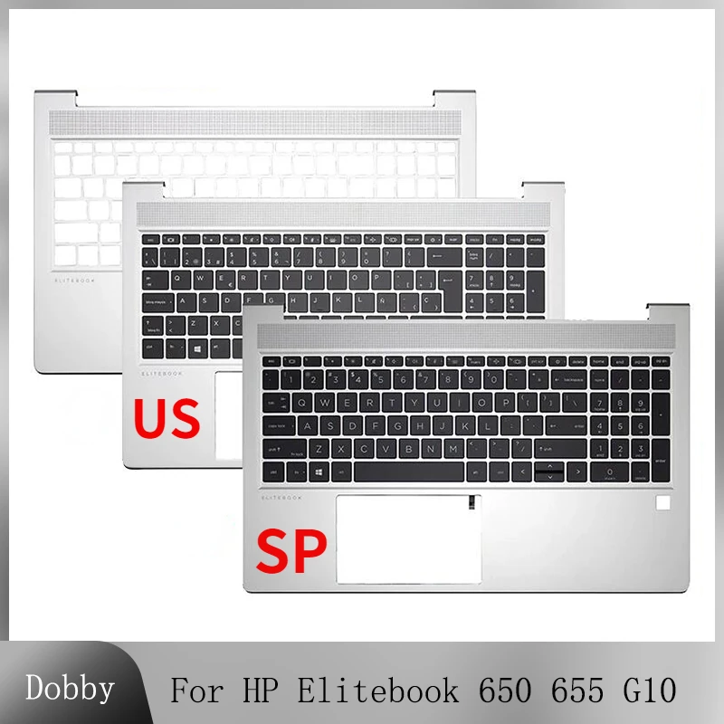 

New Original US Spain Keyboard for HP Elitebook 650 655 G10 Laptop Palmrest Upper Cover Backlit Keyboard Top Case Replacement