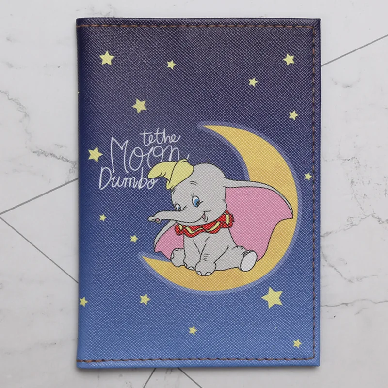 Disney Cartoon Dumbo Travel Passport Cover Cartoon Fashion PU Holder ID Card Case Business Ticket Passport Case Birthday Gifts