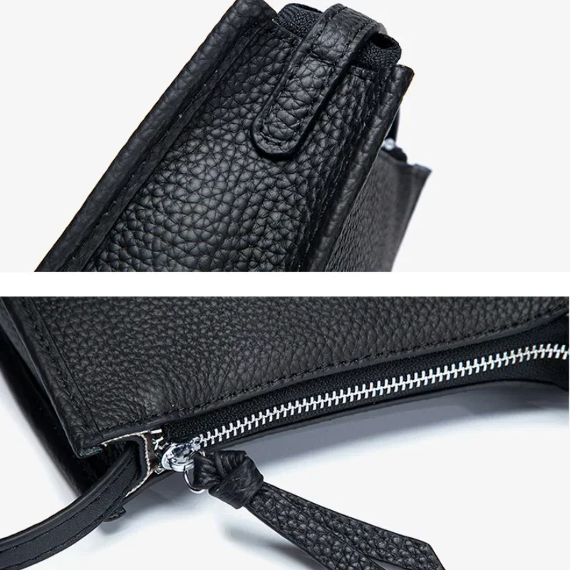 High Quality Genuine Leather Shoulder Bag Women Solid Color Simple Casual Cowhide Crossbody Bag New In Fashion Small Female Bags