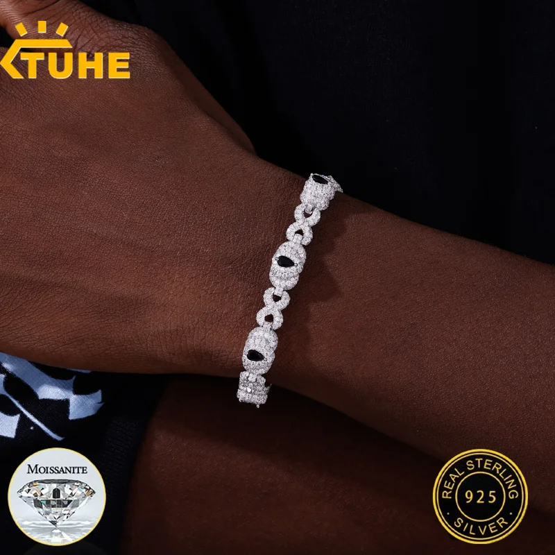 TUHE High Quality Unisex Infinity Bracelet Silver 925 With Certificate VVS1 Moissanite For Men Women Hip Hop Jewelry Gift