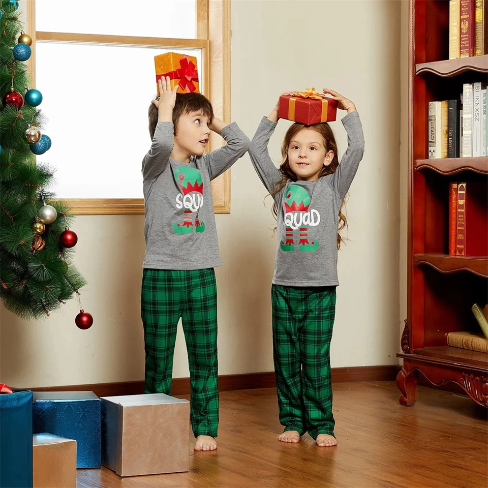 Letter Print Christmas Family Matching Pajama Sets Mother Kids Pyjamas Parent-child Sleepwear Cotton Couple Look Loungewear - Image 4