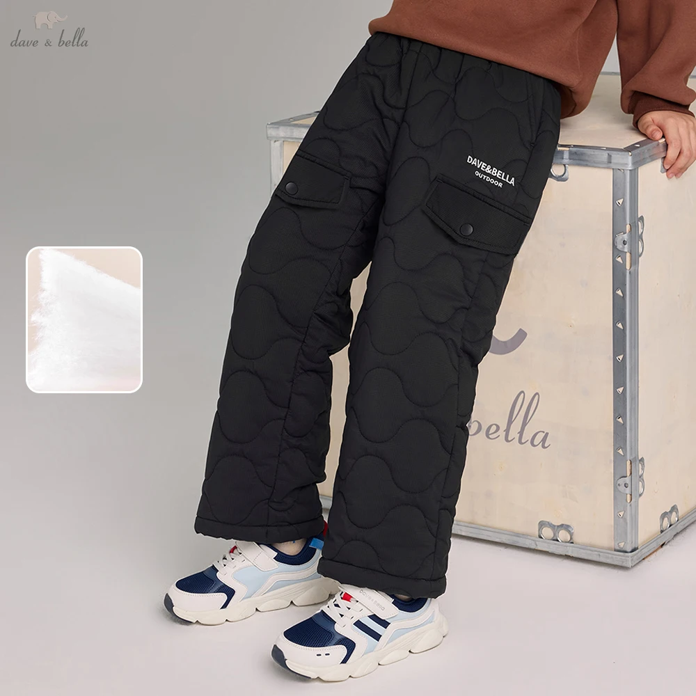 

Dave Bella, детские широкие брюки с ватной подкладкой, зимние утепленные прямые брюки для мальчиков, повседневные теплые непромокаемые брюки DK4254292