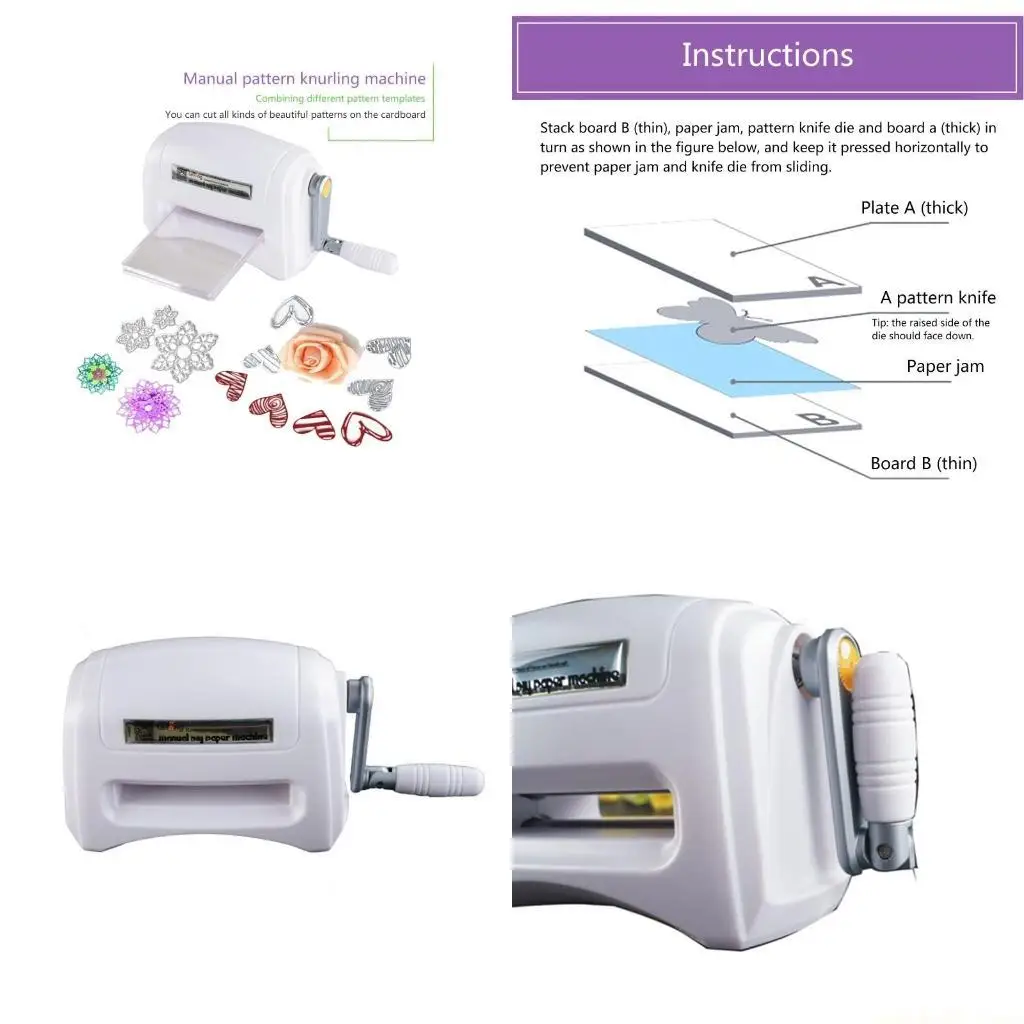 Manual Die Cutting Embossing Machine Multi-functional for DIY Art Crafts Scrapbooking Festival Card Making Photo Albums