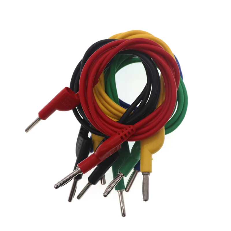 4mm Stackable Banana Plug to Alligator Clip Crocodile Clamp Multimeter Test Leads Soft PVC Cable 1M