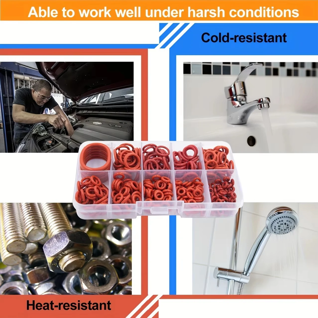 Silicone O Ring Set 10 Größen Öl und Hitzebeständig Gummi Dichtungsring Dichtungsdichtung Universelles Ersatzteil für Autoreparatur Wasserhahn Sanitär Rohre Luft Gasleitungen Haushalt und Industrie ZubehörRunde Dichtun – Detail 12