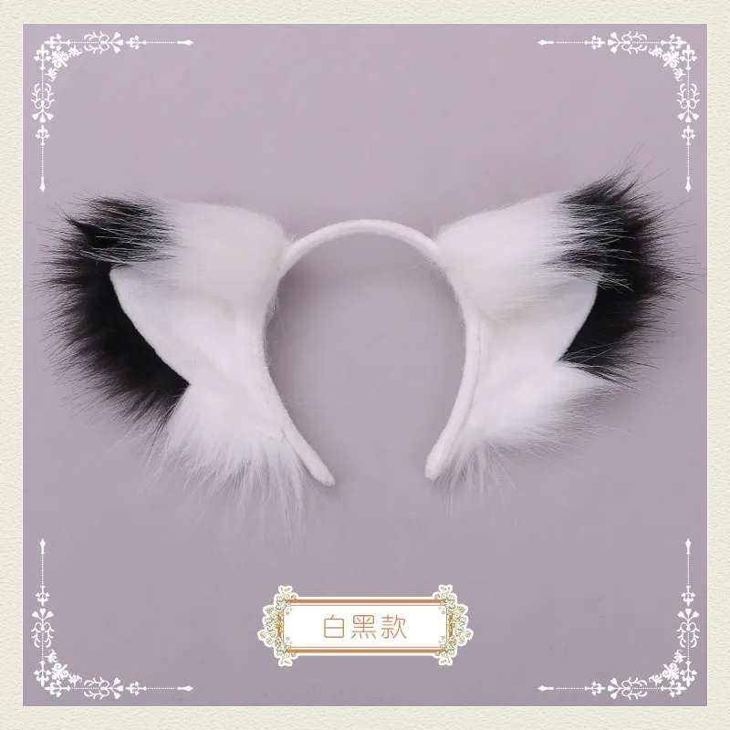 Furry zwierząt kot Fox ucha opaski do włosów Party Cosplay futro Hairband dziewczyny moda Halloween Anime opaski nakrycia głowy akcesoria do włosów