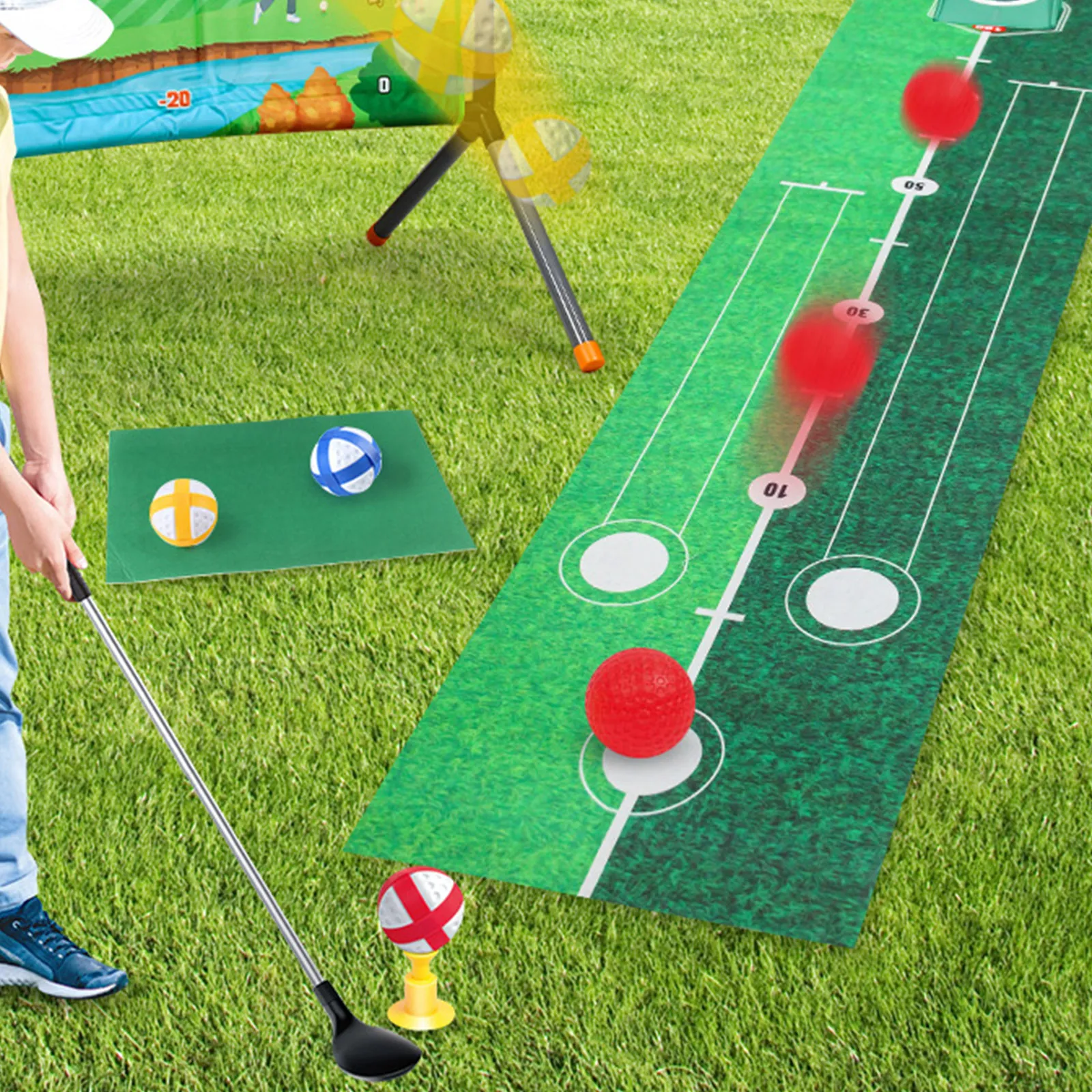 Children Golf Chipping Game Set Indoor Outdoor Backyard Golfing Training Accessories view 3