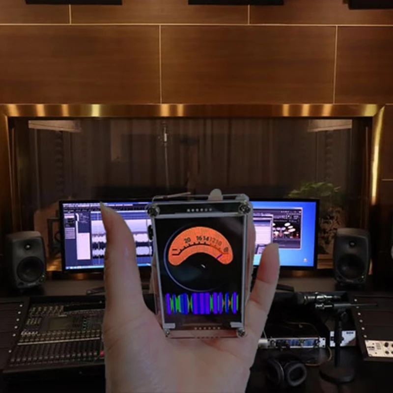 Voice Activated 1.3 Inch Music Spectrum Rhythm Level Indicator VU Meter HD LCD Color Analog Multi-Mode Support GPS