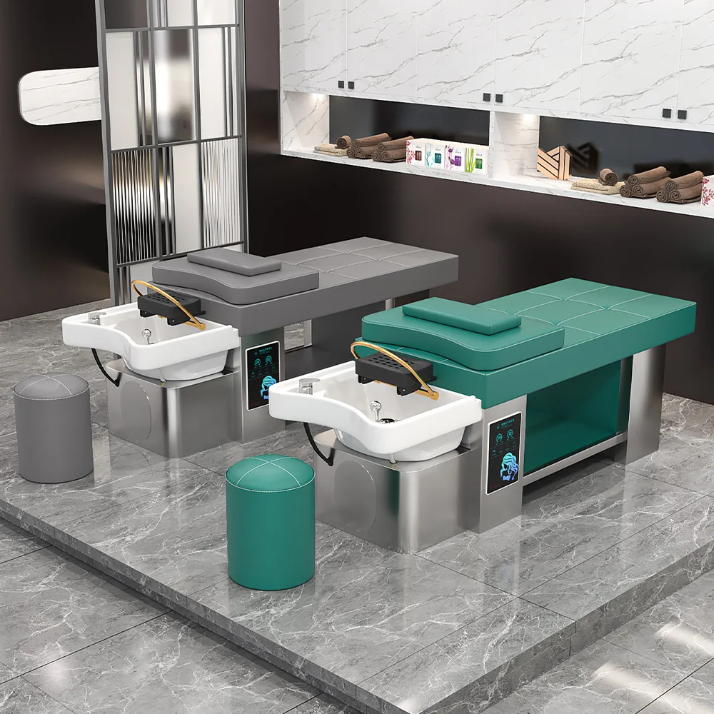 Portable Salon Basin Shampoo Sink Hair Head Spa Washing Massage Bed For Saloon Furniture Blue Shampoo Bowl And Chair