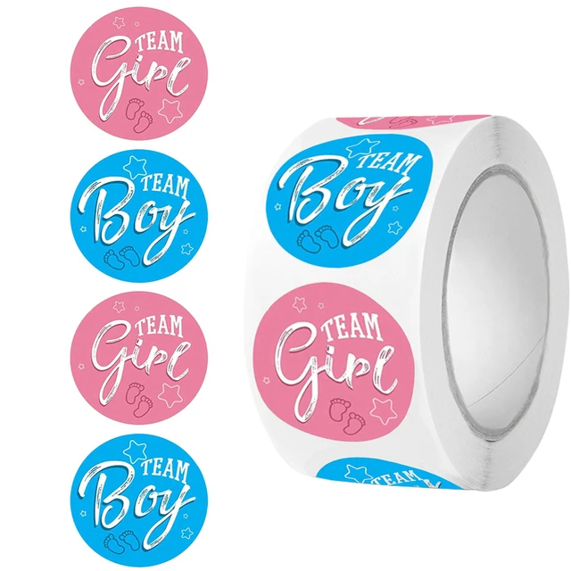 50-500pcs Per Roll Team Boy Team Girl Gender Reveal Pink Blue Round Stickers Baby Shower Stickers Personalized Party Stickers 3 50-500pcs Per Roll Team Boy Team Girl Gender Reveal Pink Blue Round Stickers Baby Shower Stickers Personalized Party Stickers 3