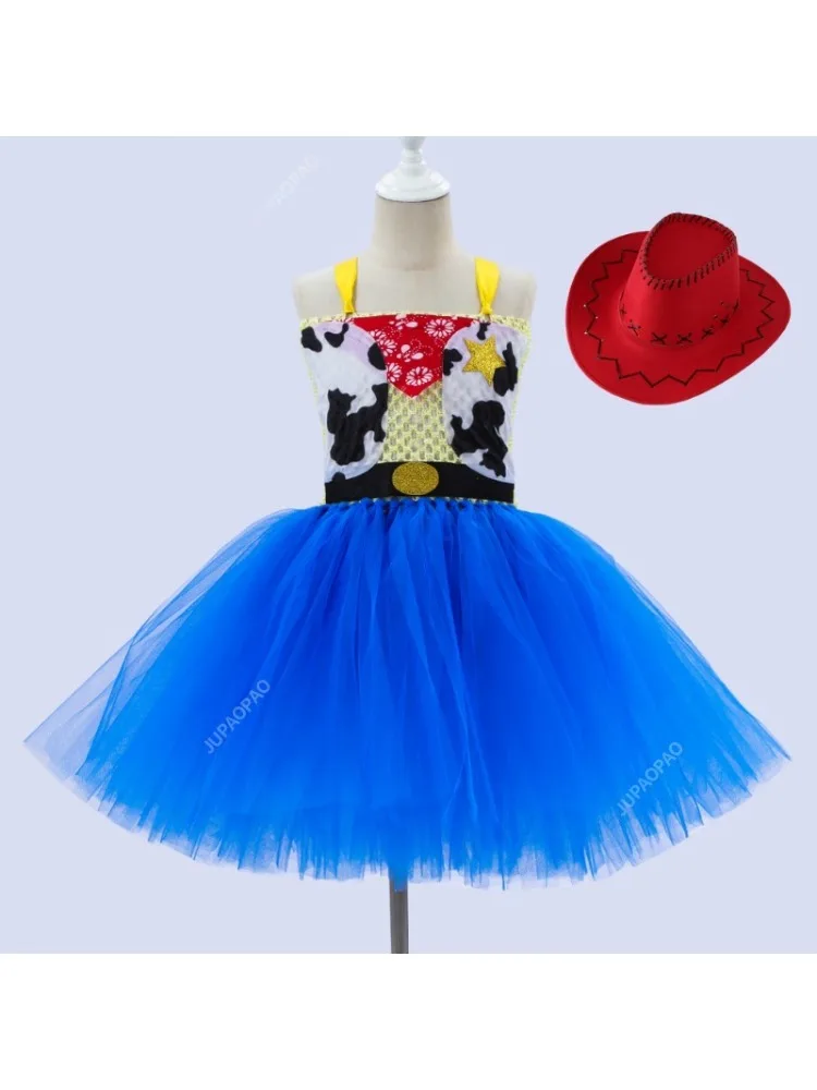 New Models High Quality Girls Dress Cartoon Cow Frocks Halloween Clothes Party Cartoon Anime Cosplay Kids Costume 2-12Y