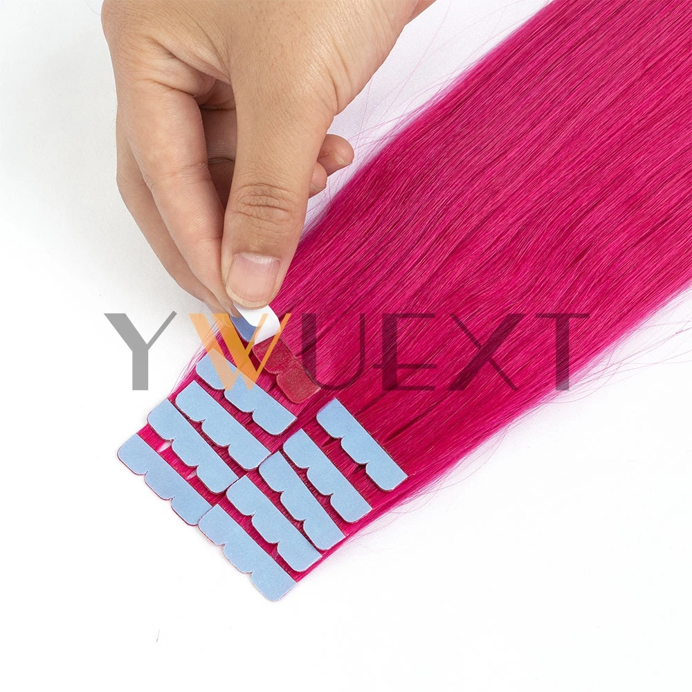 شريط صغير في الشعر البشري بألوان فاخرة 12-20 بوصة وصلات شعر شريطية طبيعية مستقيمة لتصفيفة الشعر في المخرج #3