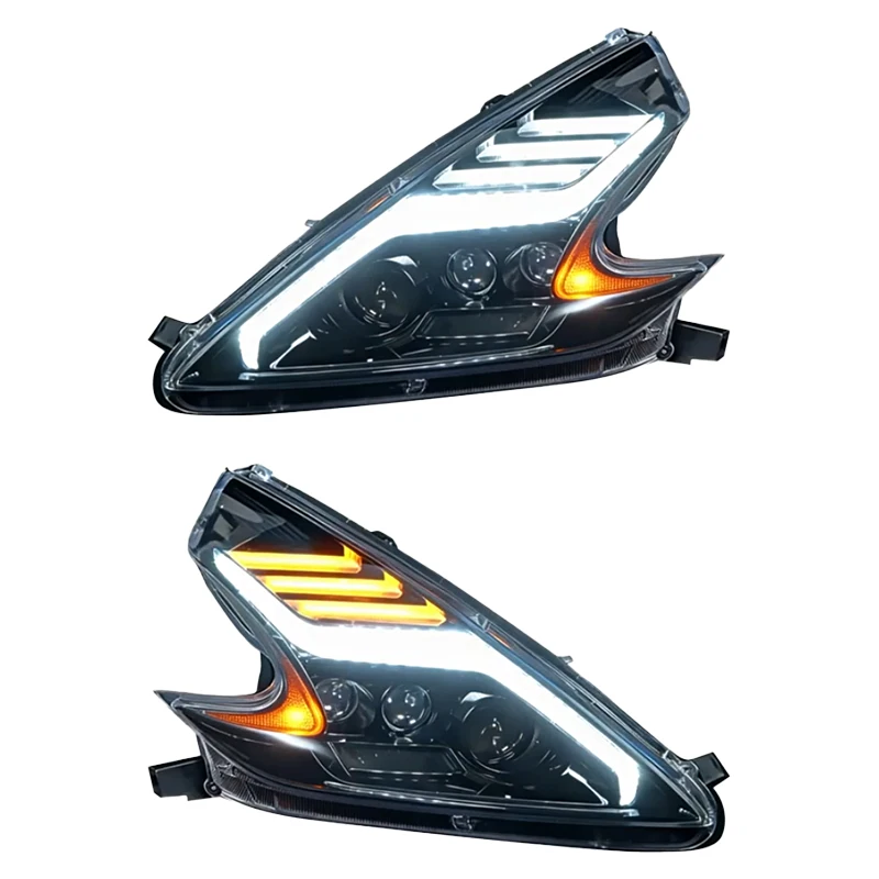 

For Nissan 370z Auto Parts Headlights 2009 2021 Auto Part Front Light Lamp Upgrade LED Plug And Play 3 Lens Headlamp