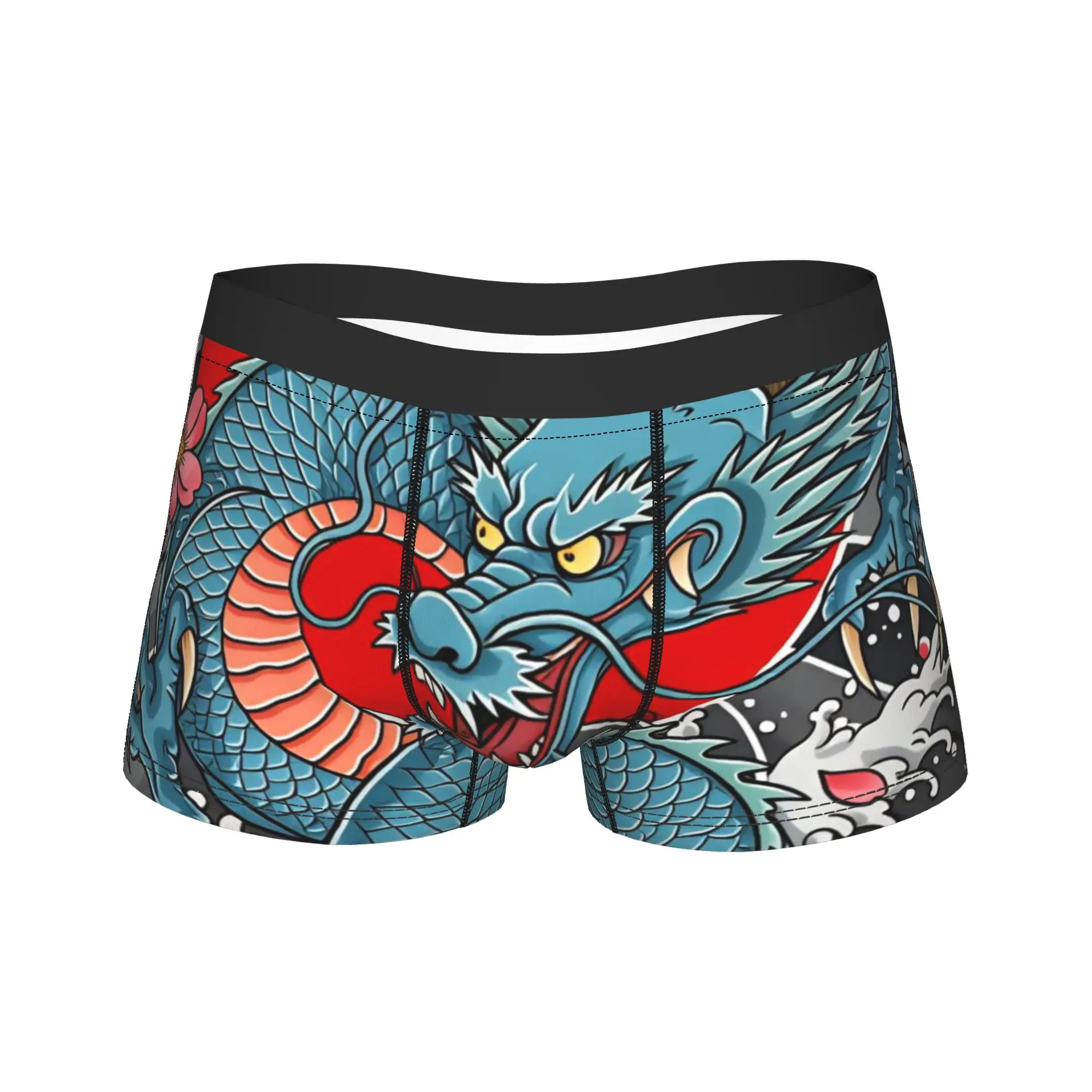 

Japanese Dragon Underwear Men Underpants Printing Comfortable Boxer Shorts Trenky Shorts Briefs Big Size