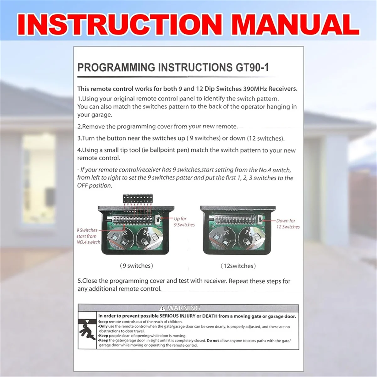 ABZJ 2 uds 9 o 12 interruptor Dip Control remoto de garaje GT90-1 G220 MAT90 GT912 AT90 Control remoto