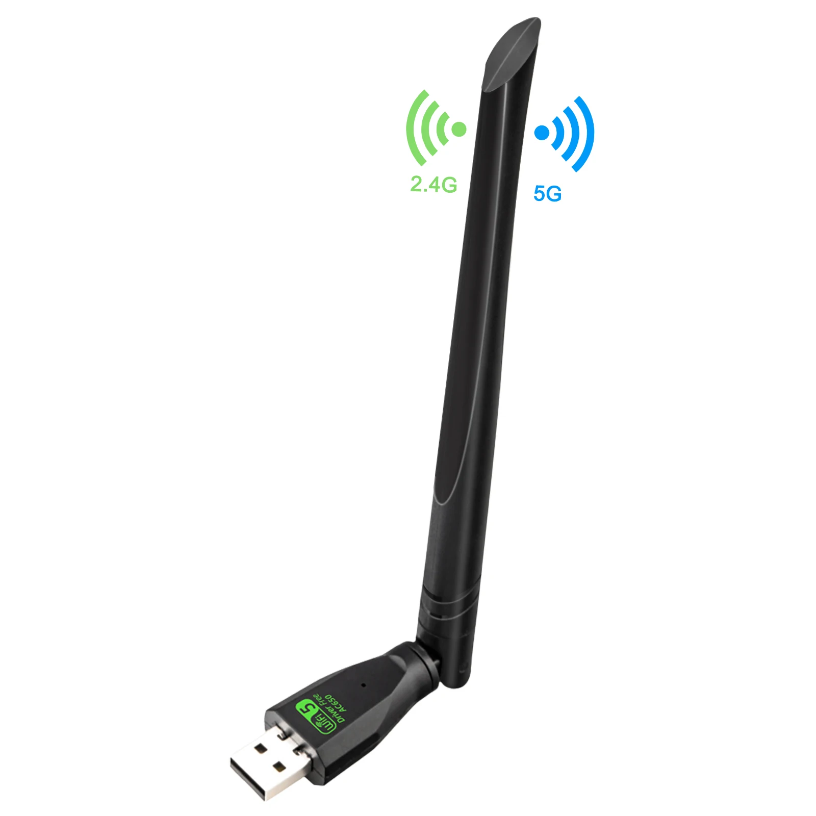 PC용 USB 와이파이 어댑터, AC650Mbps 듀얼 밴드 무선 네트워크 어댑터, 윈도우 XP, 7, 8, 10, 11, 리눅스, 맥 OS 10.9-10.15 지원