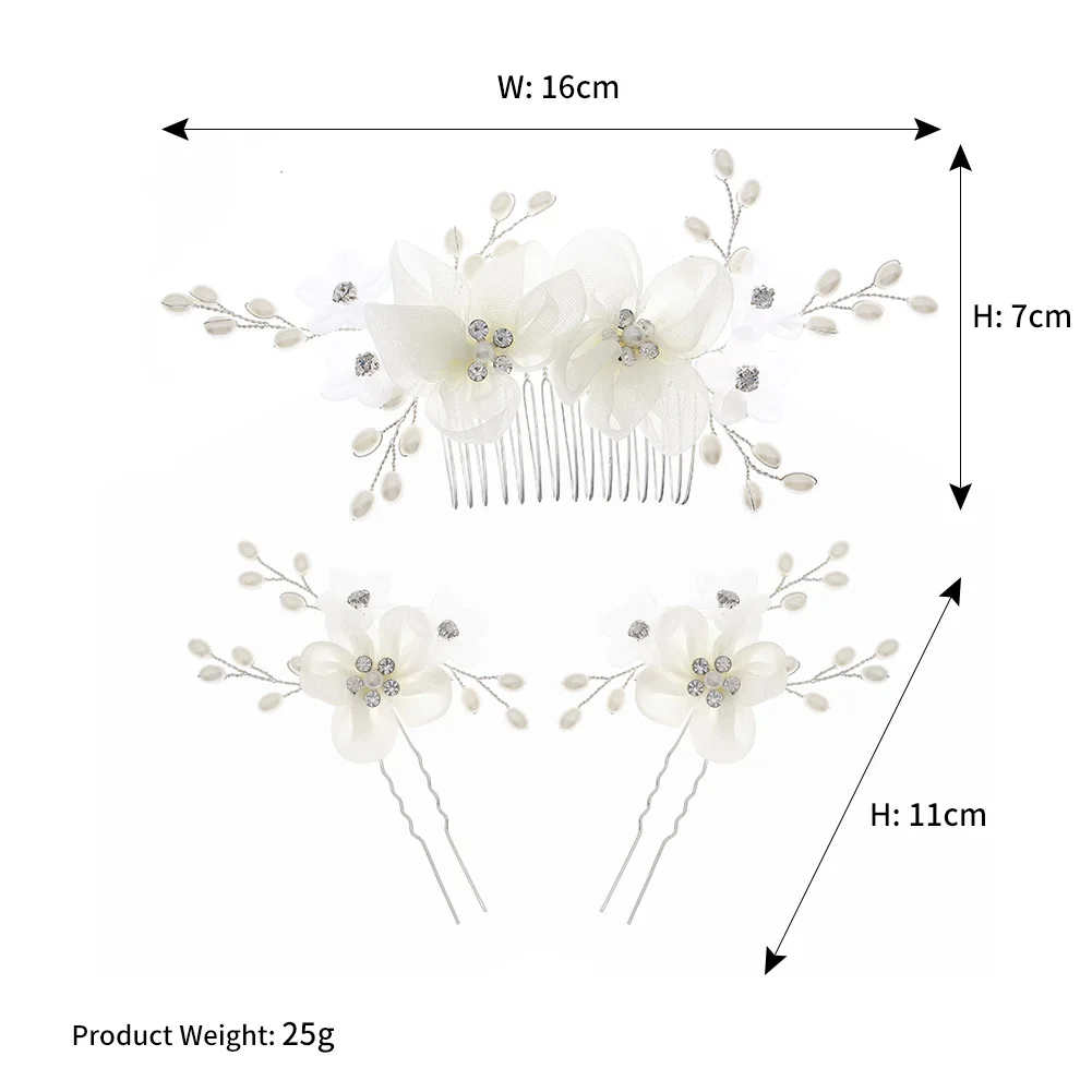 Fashion Bridal Headdress Flower Hair Comb Hairpin Set Handmade Bride Hair Accessories For Women Wedding Party Hairclips Gifts