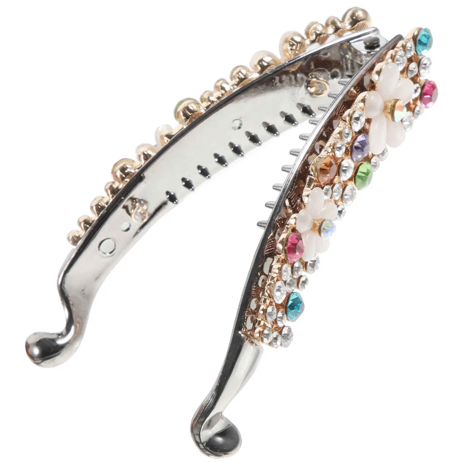 

Fashion Rhinestone Banana Clip Hair Clip for Women Medium Thin Hair Metal Build Elegant Look for Any Outfit Banana Clips
