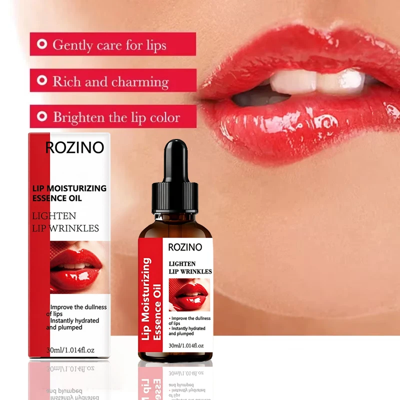 Rozino Lip Moisturizing Essence Oil, with a Light and Oily Texture, Continuously Hydrates and Moisturizes the Lips, Gently Nourishes the Lips, and Applies Smoothly with a Fine Brush Head. the Compact and Portable Bottle Makes It Suitable for Daily Lip Care or as a Primer before Applying Lipstick.