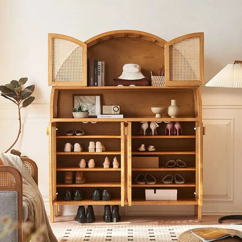 Modern Small Entrance Shoe Cabinet Wood Interior Shoe Cabinet Space‑Saving Luxury Meuble Chaussures Living Room Furniture